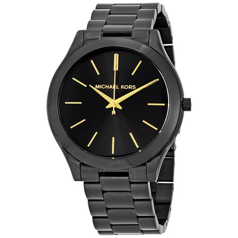 michael kors slim runway pave black-tone watch|Michael Kors mk3221.